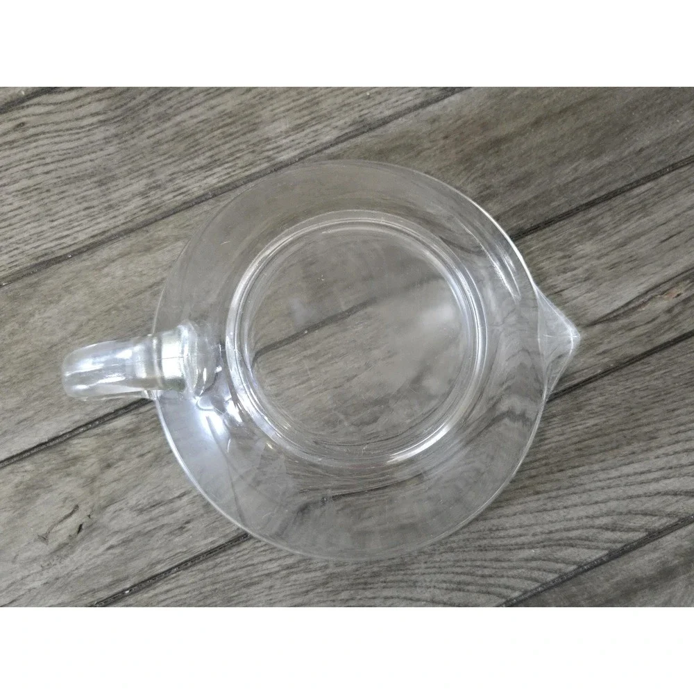Vintage Clear Glass Batter Mixing Bowl W/Spout & Handle 7.5